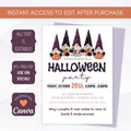 cute kids halloween printable invitation template
